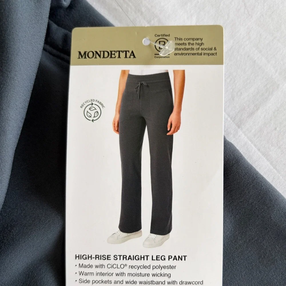 Mondetta High Rise Straight Leg Pants‎ Gray Recycled Polyester Spandex Medium